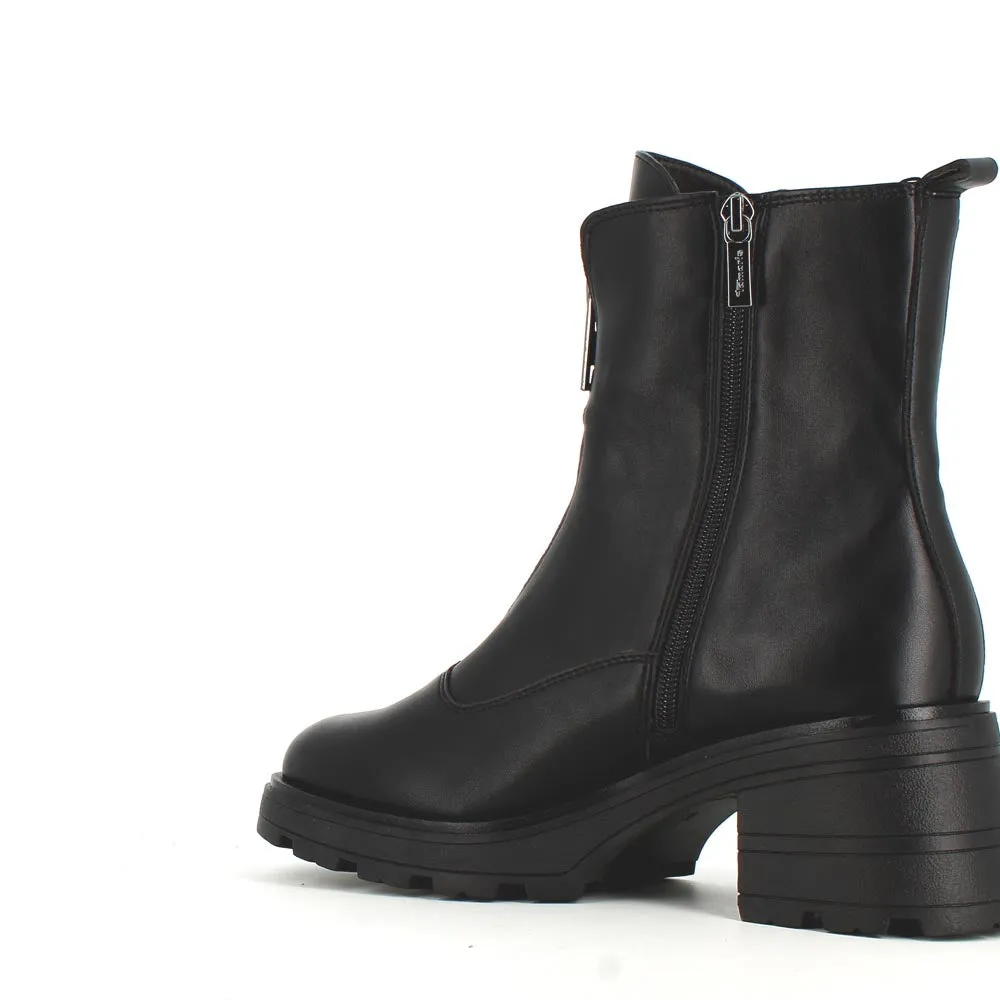Tamaris Front Zipper Ankle Boot Black