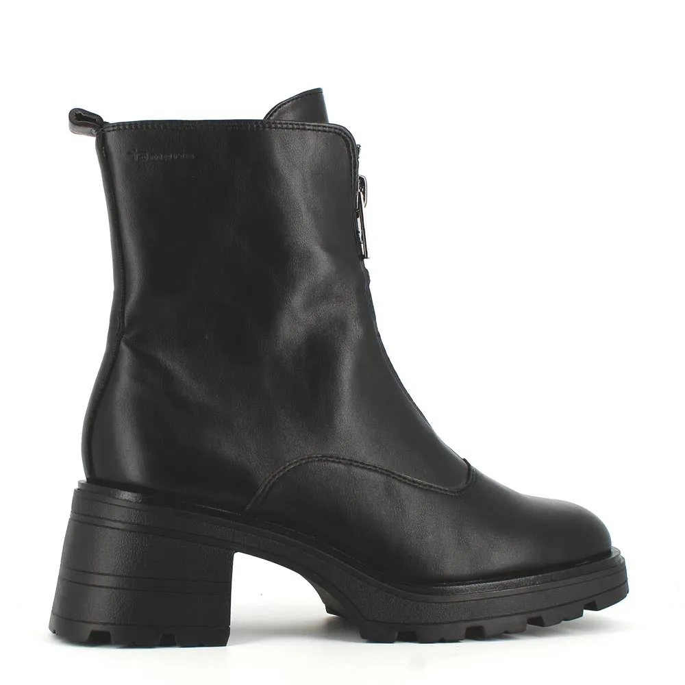 Tamaris Front Zipper Ankle Boot Black