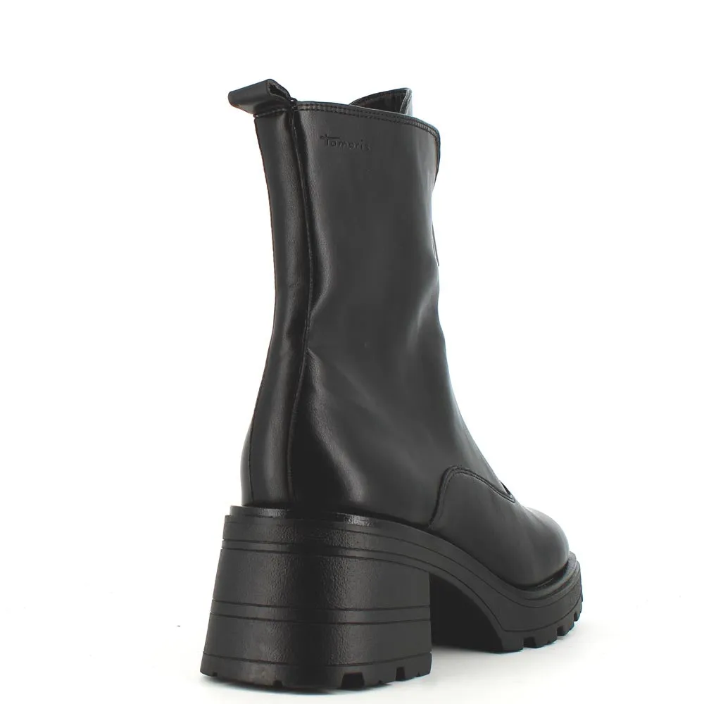 Tamaris Front Zipper Ankle Boot Black