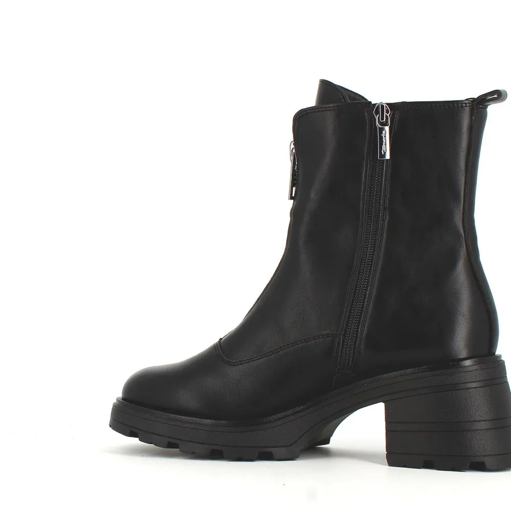 Tamaris Front Zipper Ankle Boot Black