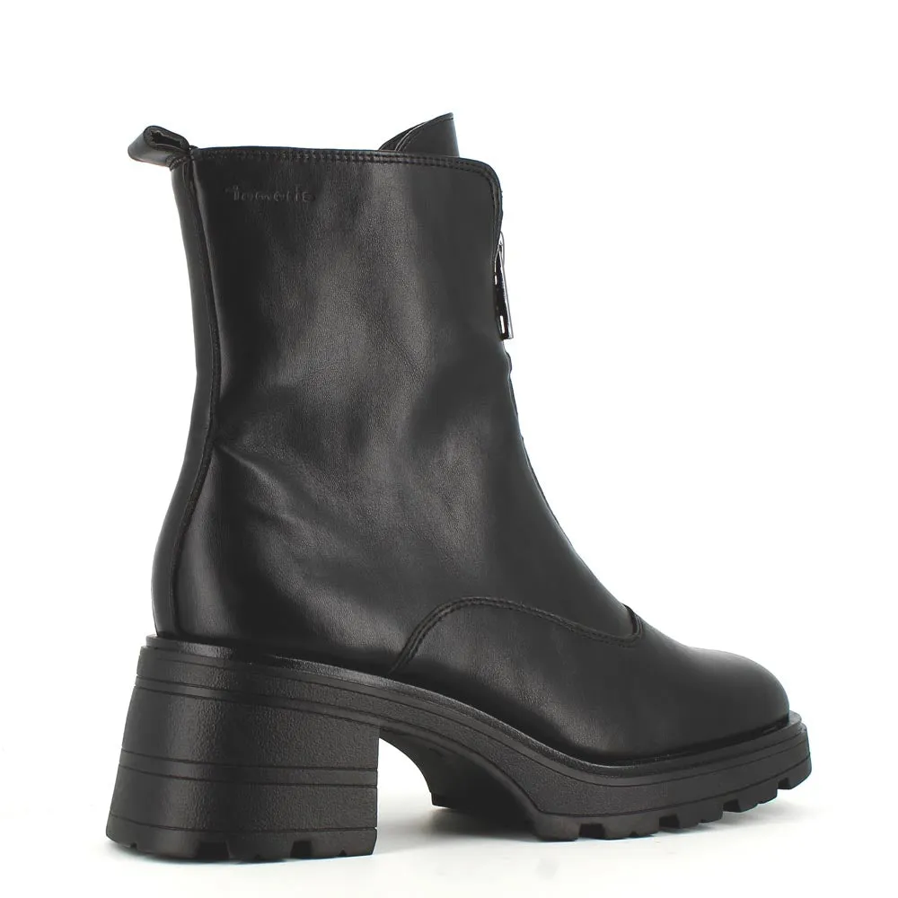 Tamaris Front Zipper Ankle Boot Black