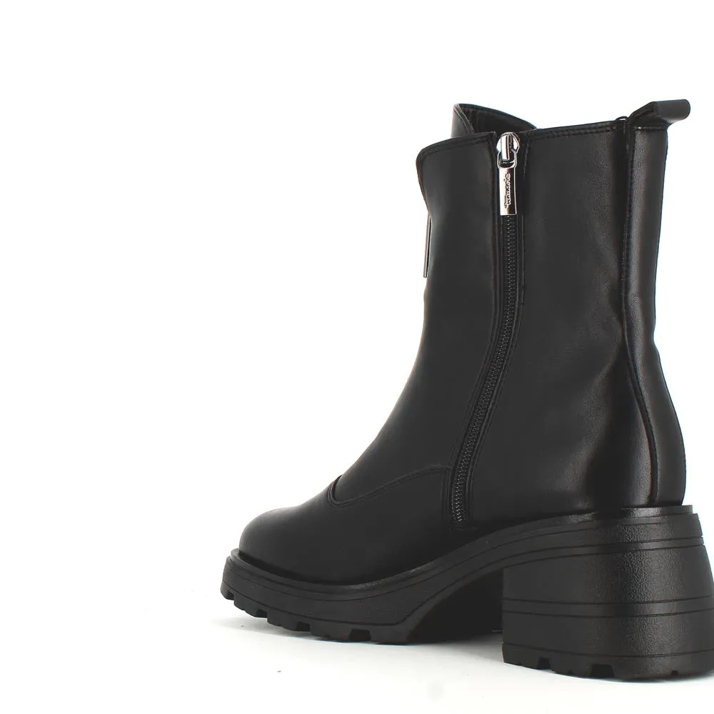 Tamaris Front Zipper Ankle Boot Black