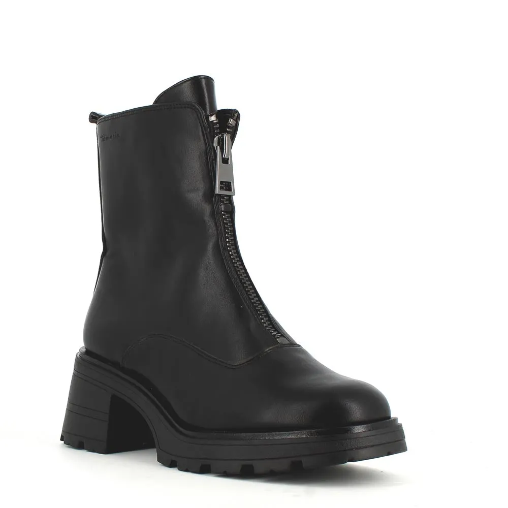 Tamaris Front Zipper Ankle Boot Black