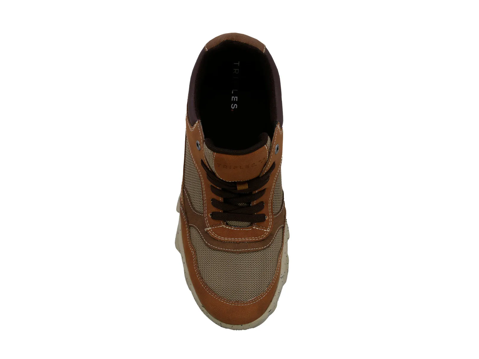 Tenis sneaker Casual Triples Locarno 37300 Camel para Hombre