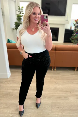 The Leigh Ann- Black Rhinestone Slim Fit Judy Blue Jeans