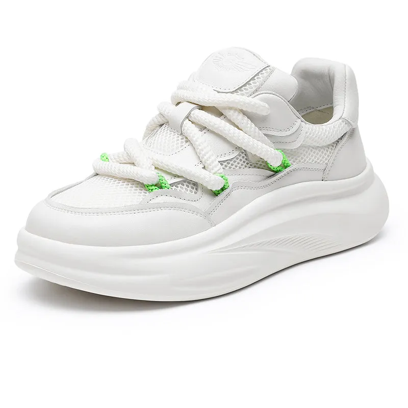 TNV Casual Leather Shoes Genuine Leather Sneakers Summer and autumn Breathable laces up for school DS2341