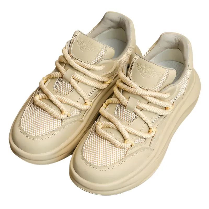 TNV Casual Leather Shoes Genuine Leather Sneakers Summer and autumn Breathable laces up for school DS2341
