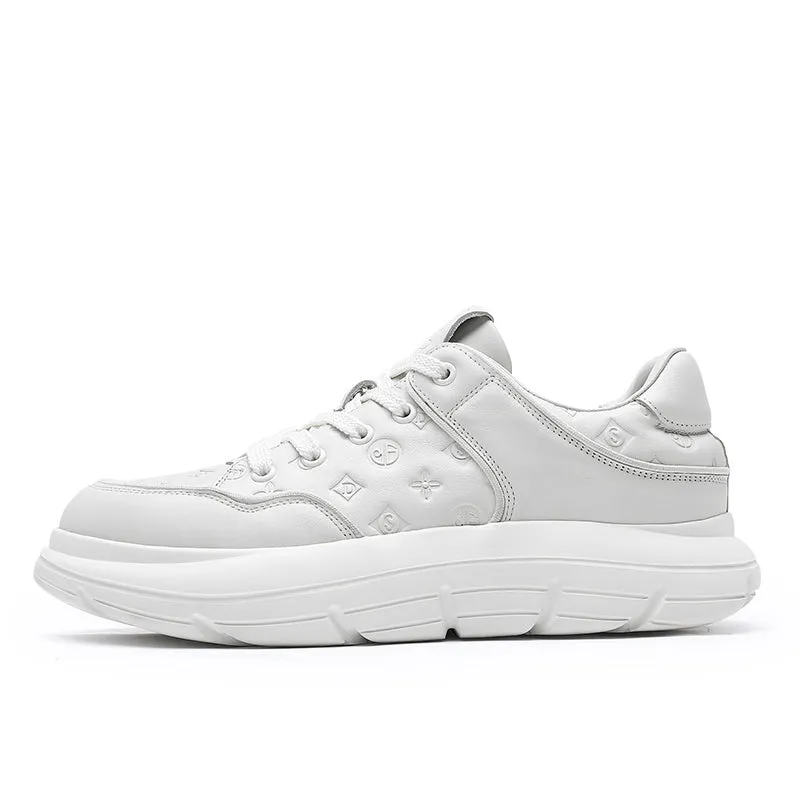 TNV Casual Leather Shoes Genuine Leather Thick Bottom Sneakers Laces Up autumn winter Breathable DS02856
