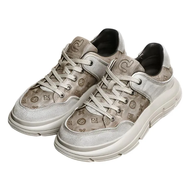 TNV Casual Leather Shoes Genuine Leather Thick Bottom Sneakers Laces Up autumn winter Breathable DS02856