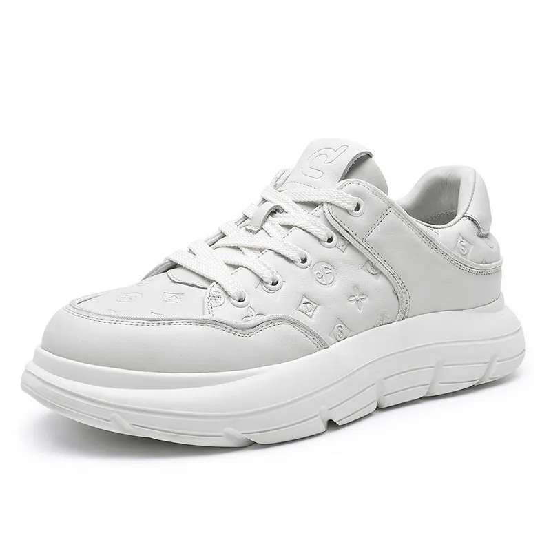 TNV Casual Leather Shoes Genuine Leather Thick Bottom Sneakers Laces Up autumn winter Breathable DS02856