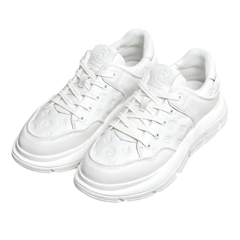 TNV Casual Leather Shoes Genuine Leather Thick Bottom Sneakers Laces Up autumn winter Breathable DS02856