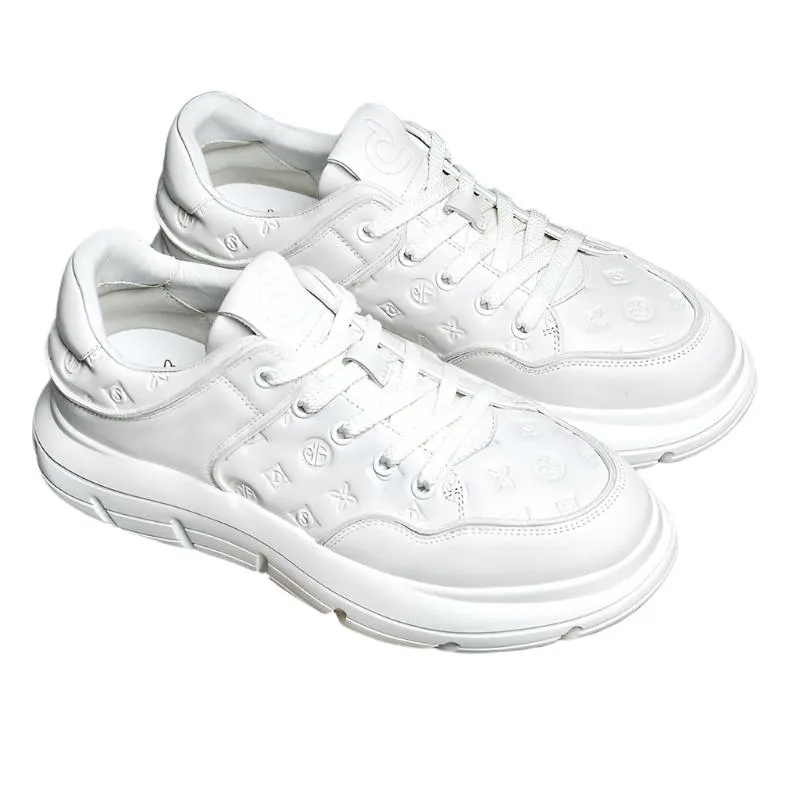 TNV Casual Leather Shoes Genuine Leather Thick Bottom Sneakers Laces Up autumn winter Breathable DS02856