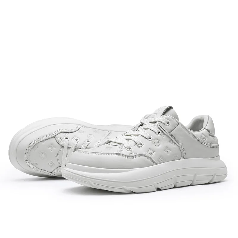 TNV Casual Leather Shoes Genuine Leather Thick Bottom Sneakers Laces Up autumn winter Breathable DS02856