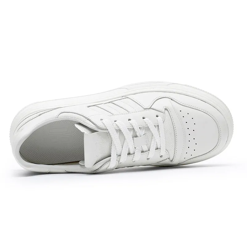 TNV Casual Leather Shoes Genuine Leather Thick Bottom Sneakers Laces Up  Breathable DS2308