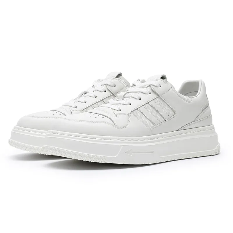 TNV Casual Leather Shoes Genuine Leather Thick Bottom Sneakers Laces Up  Breathable DS2308