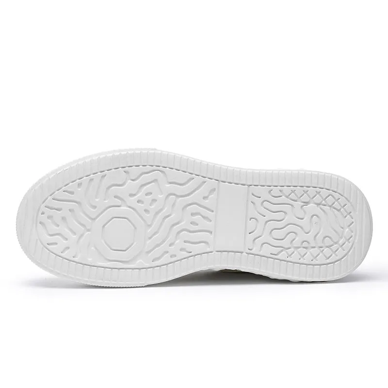 TNV Casual Leather Shoes Genuine Leather Thick Bottom Sneakers Laces Up Breathable DS3370