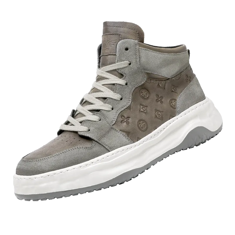 TNV Shoes For Men Casual Leather Shoes Genuine Leather Thick Bottom Sneakers Laces Up For School High and Middle cut sneakers DS06035