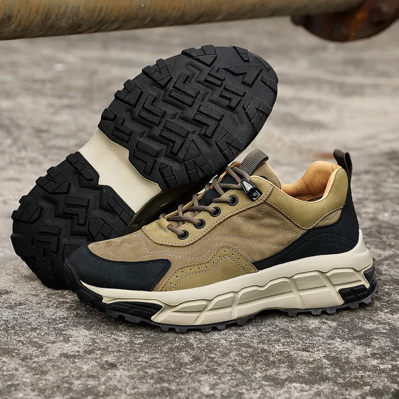 TNV Shoes for Men Sneakers Real Cowhide Leather Thick Bottom Laces up For High and Middle School Fasion and Classic DS3331