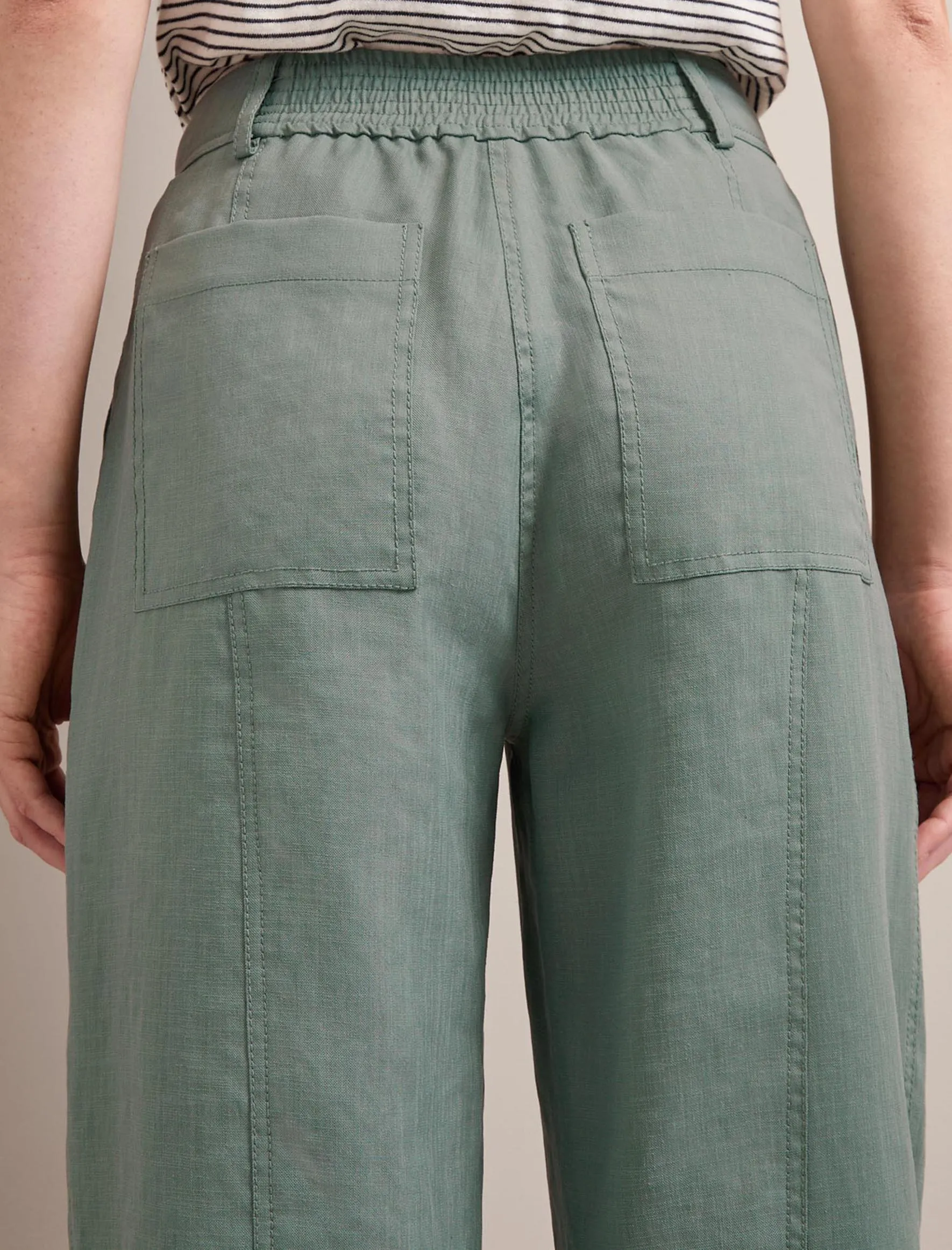 Tyson Techni Linen Tapered Trouser - Sage Green