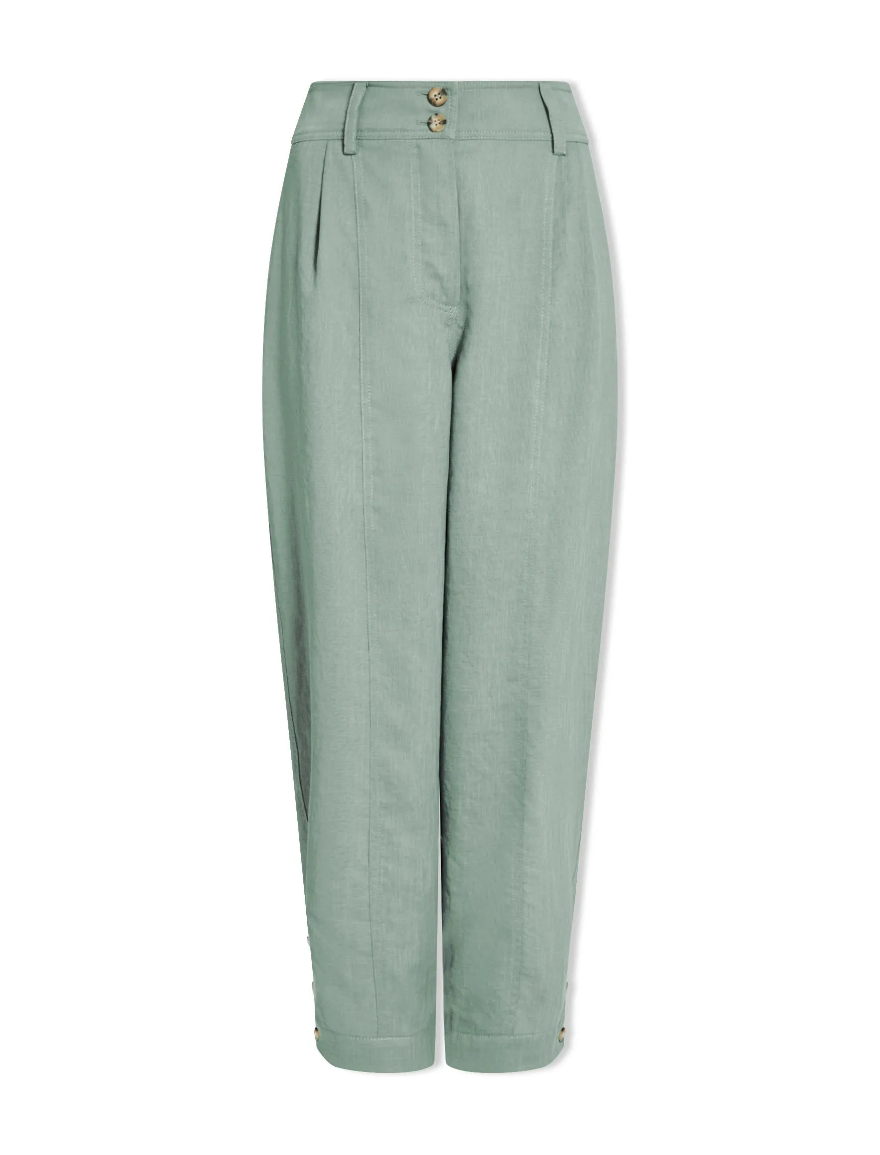 Tyson Techni Linen Tapered Trouser - Sage Green