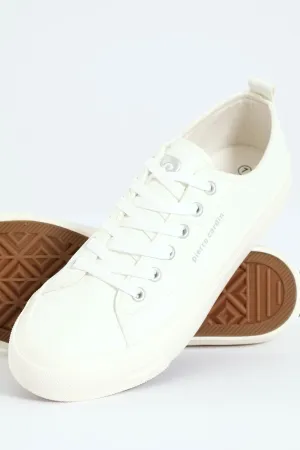 Urban Basic Vulcanised Lace Up Sneaker - White/White