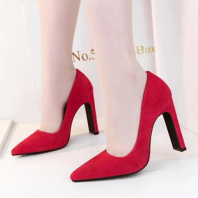 Valentine Pumps Ladies Pointed Toe Red High Heels