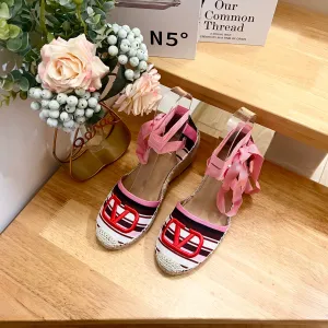 Valentino Espadrille Wedges Multicolor Canvas 240575