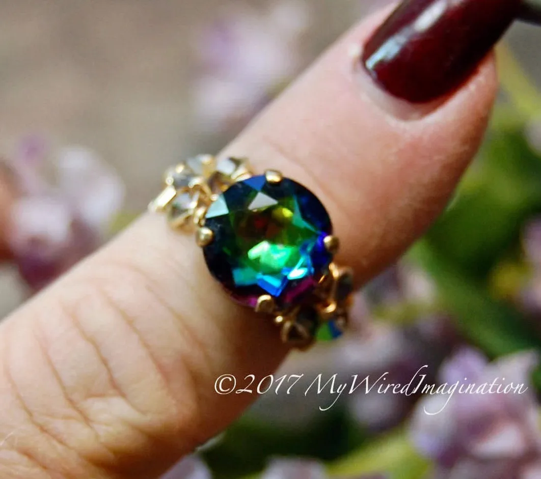 Vitrail Medium Vintage Swarovski, 11mm art 1200 Dentelles with Setting