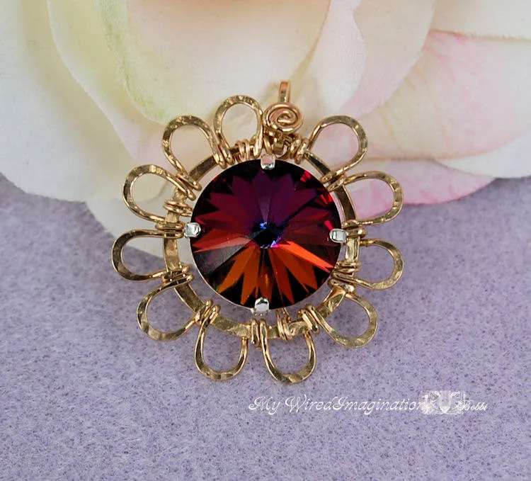 Volcano Rivoli Sew On Swarovski Crystal 12mm 1122 With Prong Setting Crystal Sew On Craft Supplies Jewelry Making