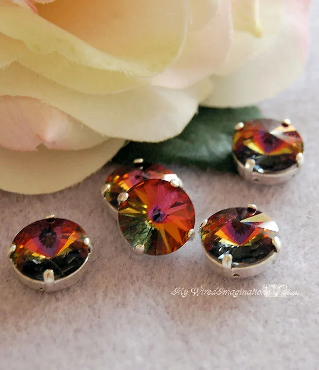 Volcano Rivoli Sew On Swarovski Crystal 12mm 1122 With Prong Setting Crystal Sew On Craft Supplies Jewelry Making