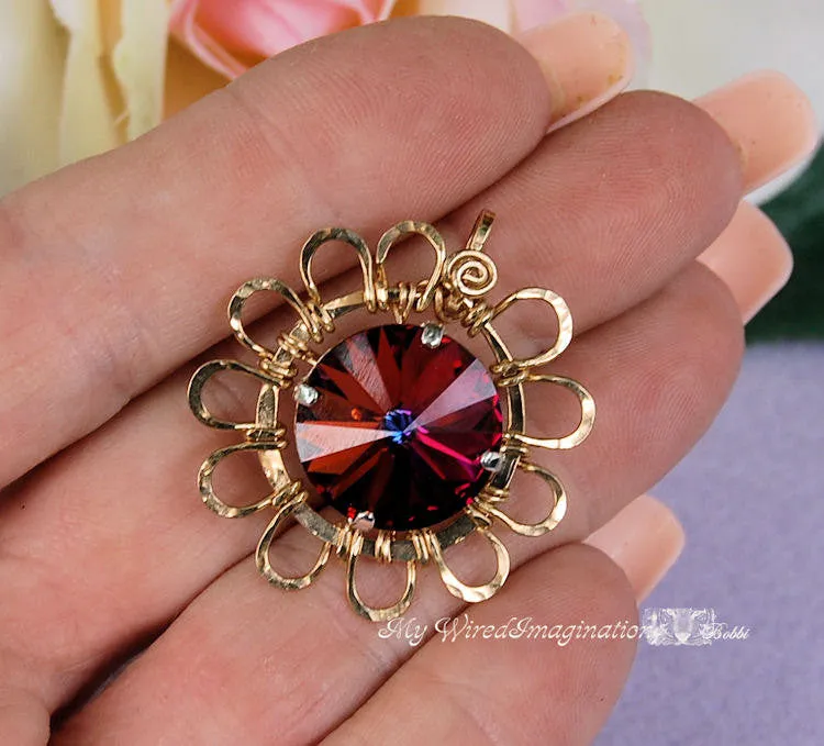 Volcano Rivoli Sew On Swarovski Crystal 12mm 1122 With Prong Setting Crystal Sew On Craft Supplies Jewelry Making