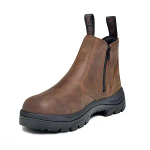 Wide Load 390CZN Casual Black Soft Toe Slip On Zip Boot