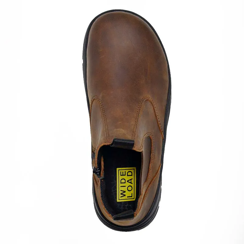 Wide Load 390CZN Casual Black Soft Toe Slip On Zip Boot
