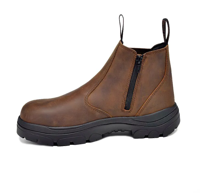 Wide Load 390CZN Casual Black Soft Toe Slip On Zip Boot