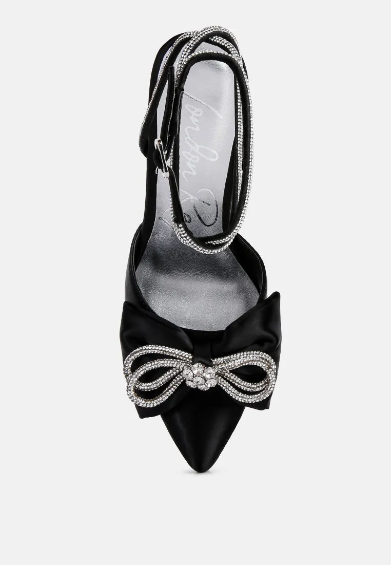 Winged High Heel Rhinestone Embellished Sandals By Ruw