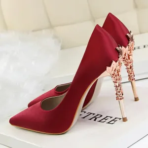 Women Shoes Spring Women Pumps Sequin Wedding Shoes Stilettos Metal Decoration  Heels