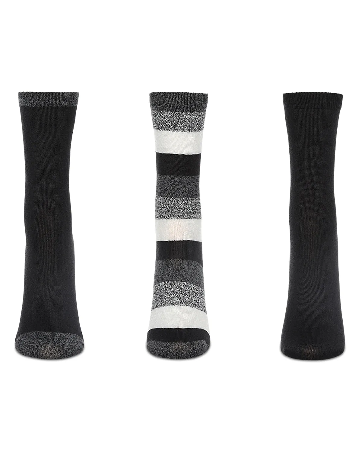 Women's 3 Pair Pack Jumbo Stripes Buttersoft Crew Socks
