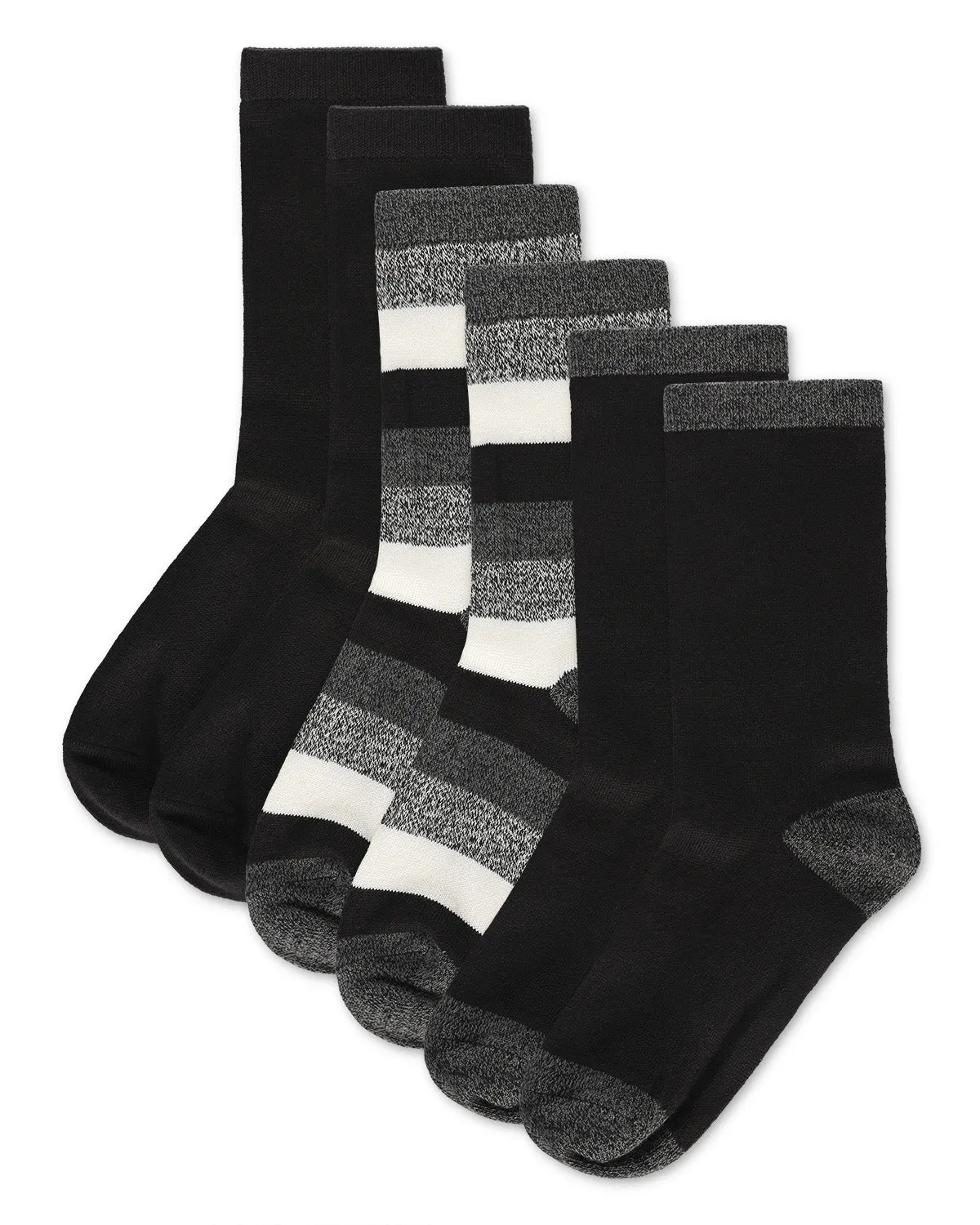 Women's 3 Pair Pack Jumbo Stripes Buttersoft Crew Socks