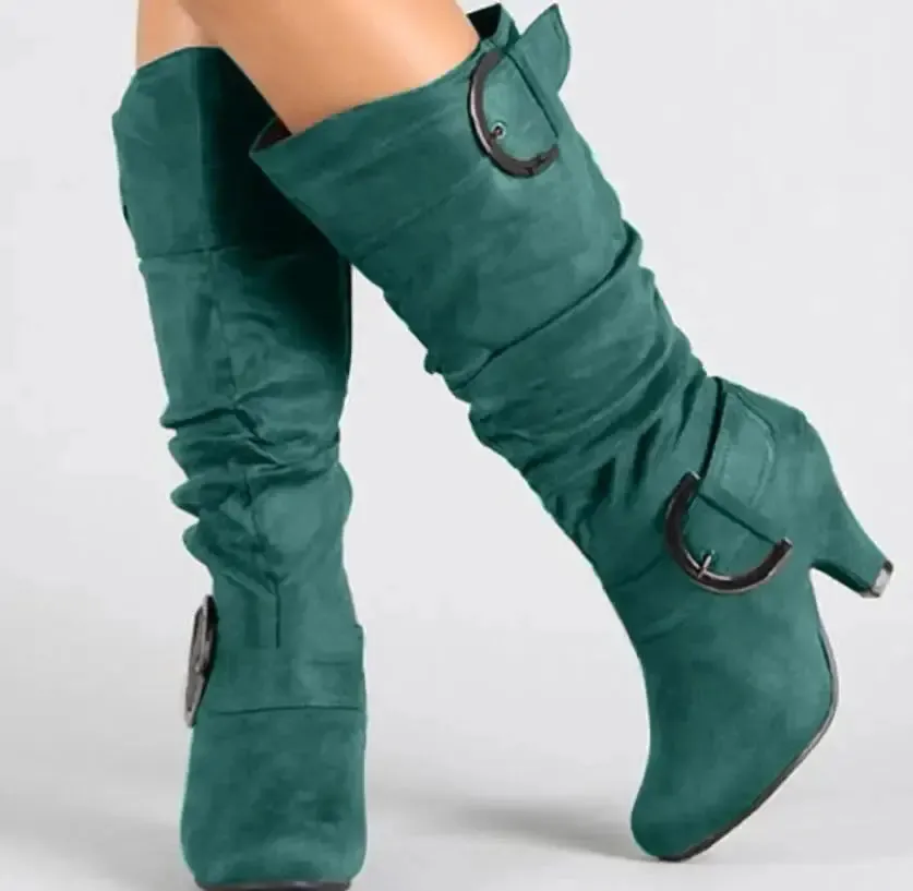 Women's large size boots casual calf boots Fashionable Women Booties