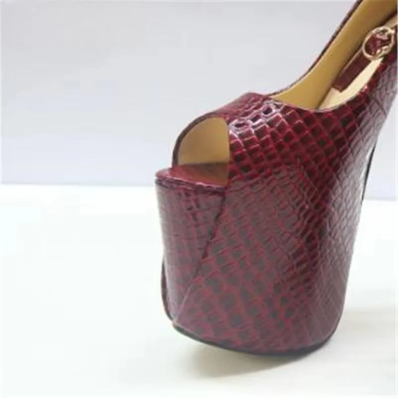 women's shoes 19cm ultra high thin heels single open toe platform Ankle Strap wedding pumps