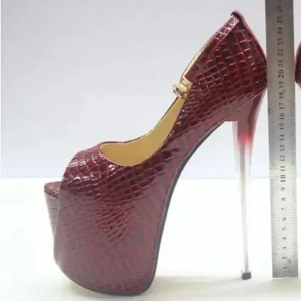 women's shoes 19cm ultra high thin heels single open toe platform Ankle Strap wedding pumps