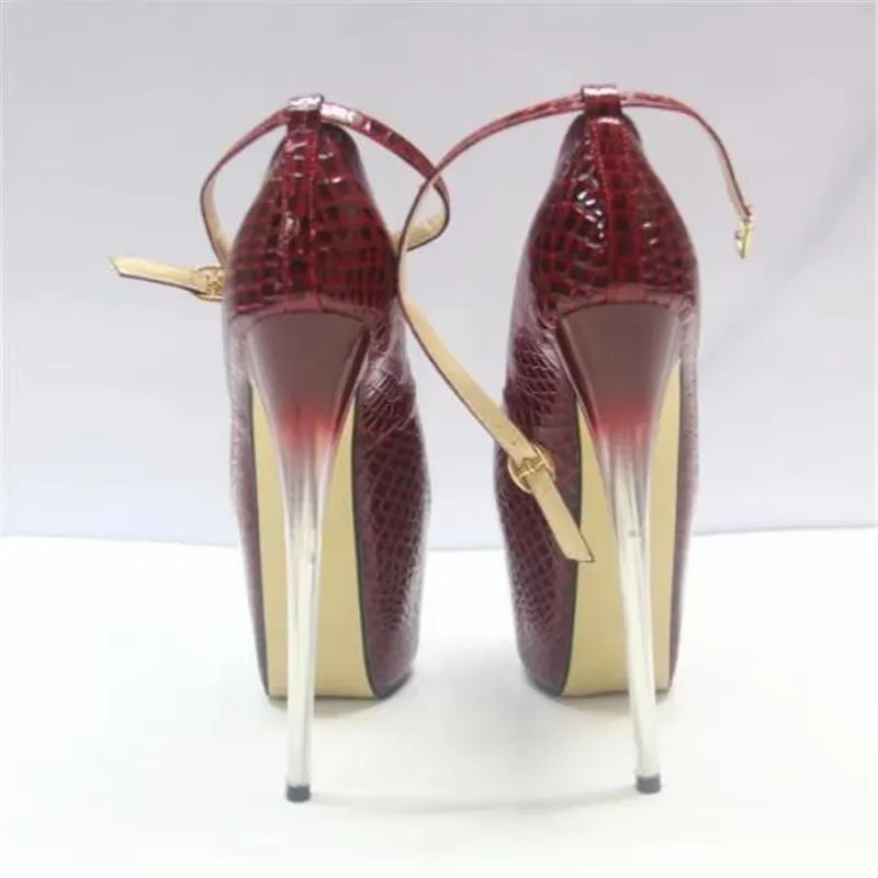 women's shoes 19cm ultra high thin heels single open toe platform Ankle Strap wedding pumps