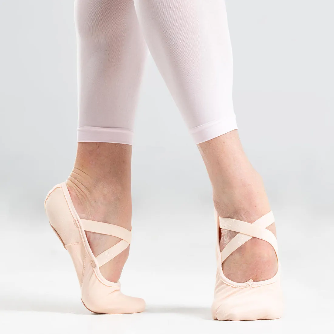 Women's Split-Sole Canvas Demi-Pointe Ballet Shoes - Salmon