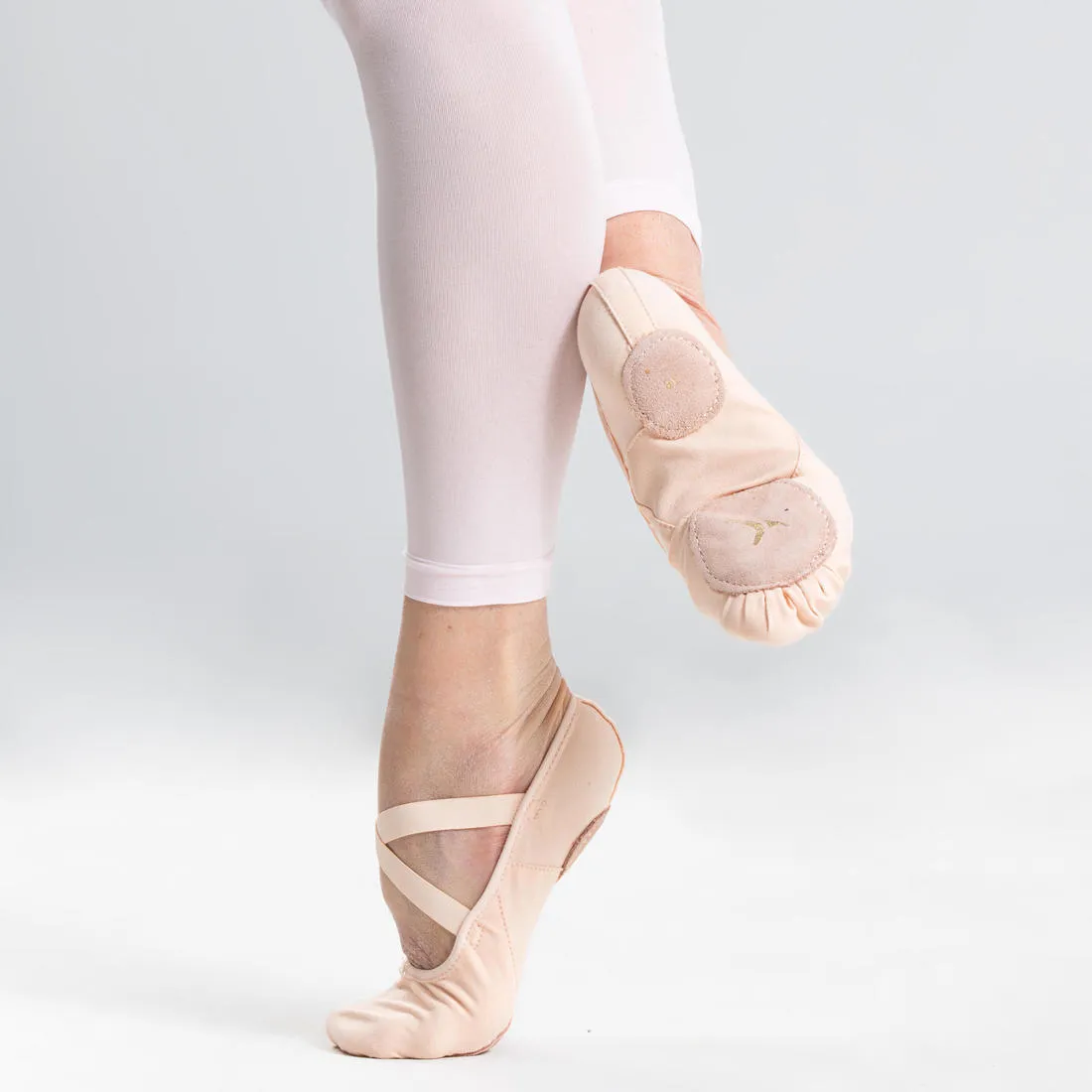 Women's Split-Sole Canvas Demi-Pointe Ballet Shoes - Salmon