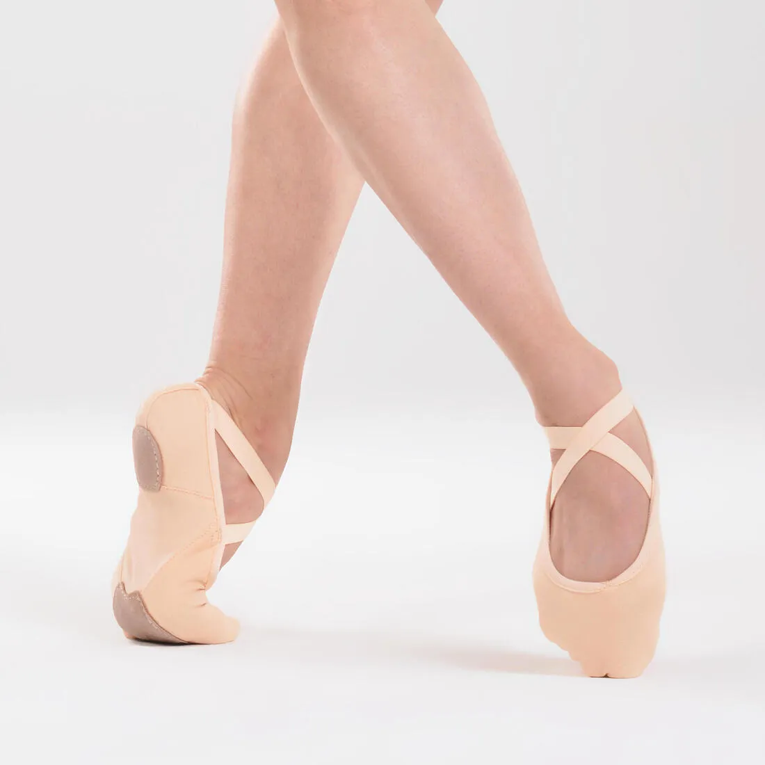 Women's Split-Sole Canvas Demi-Pointe Ballet Shoes - Salmon