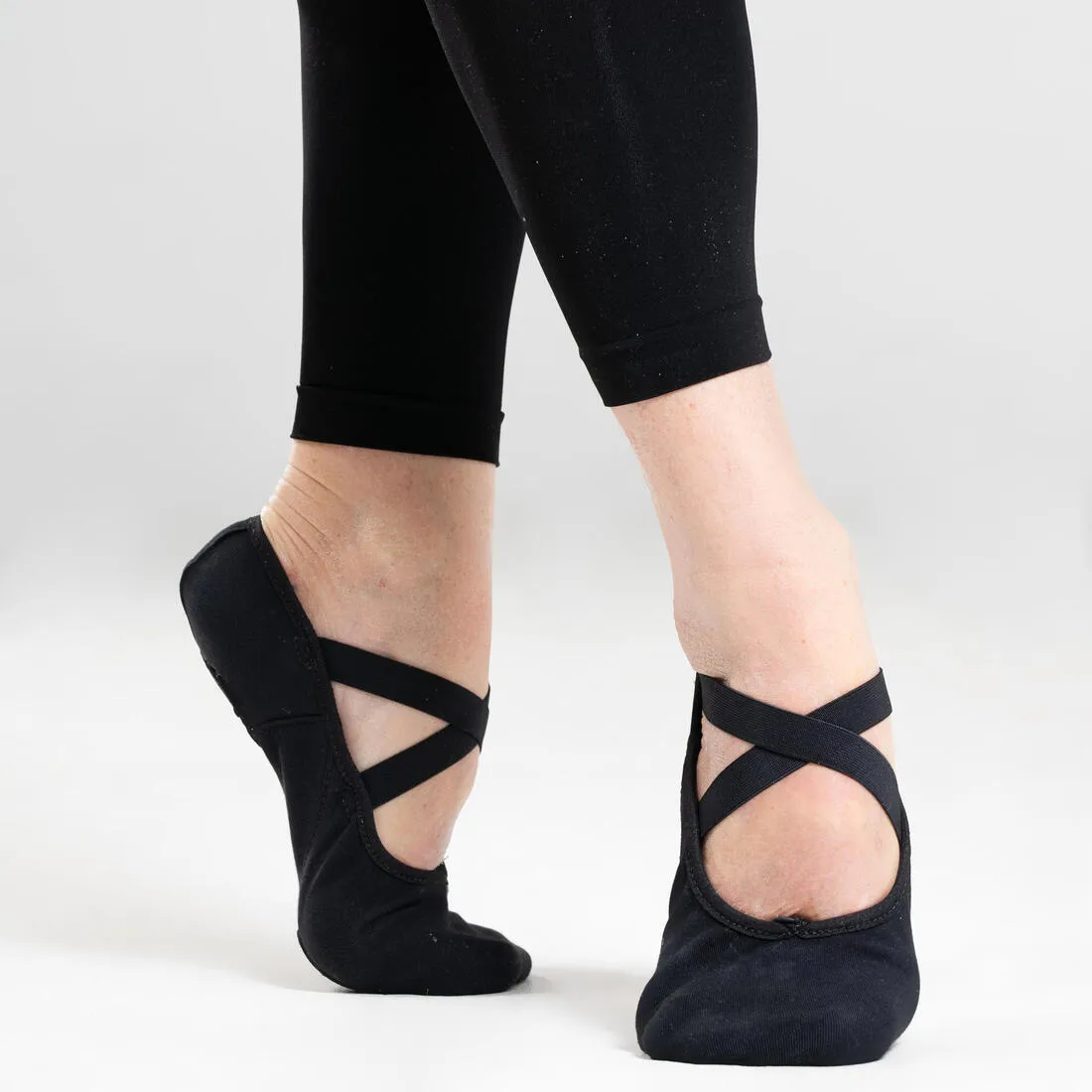 Women's Split-Sole Canvas Demi-Pointe Ballet Shoes - Salmon