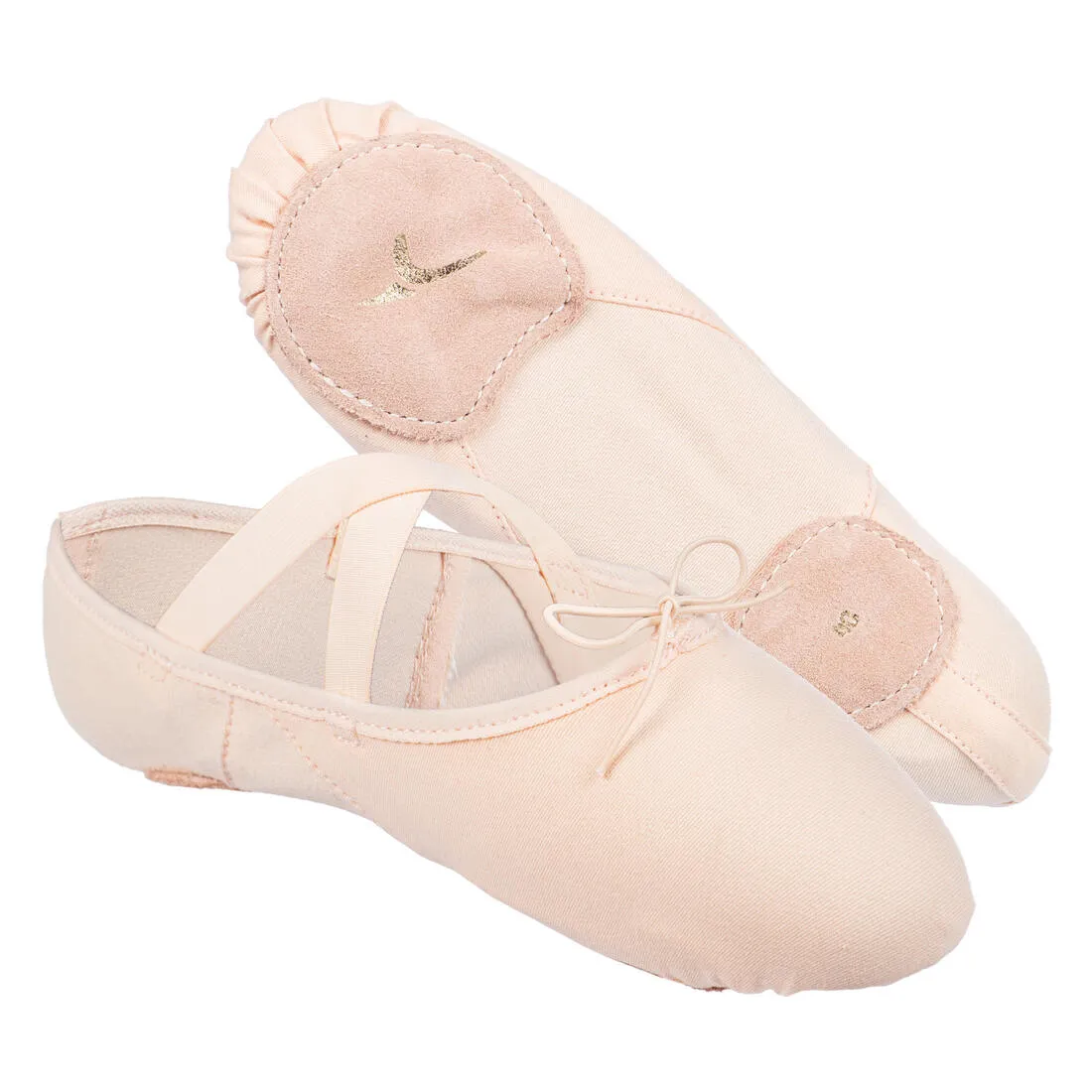 Women's Split-Sole Canvas Demi-Pointe Ballet Shoes - Salmon