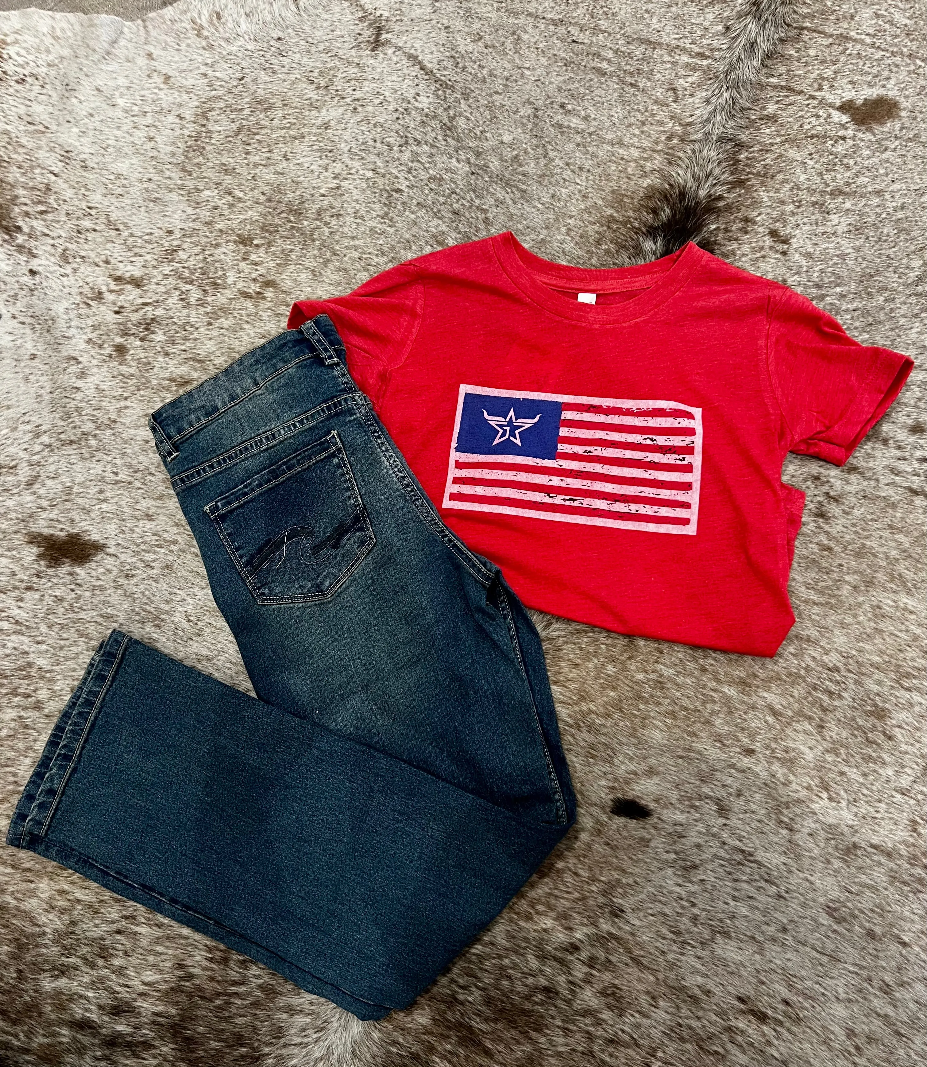 Zane Dark Wash Boys Bootcut Silver Jeans